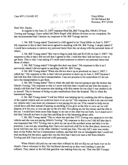 Case #07-1116-MC-FC Trina Miller 20 Old School Rd. Dear Mrs