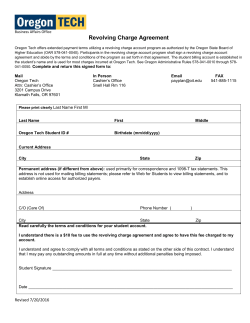 Business Affairs Office Revolving Charge Agreement