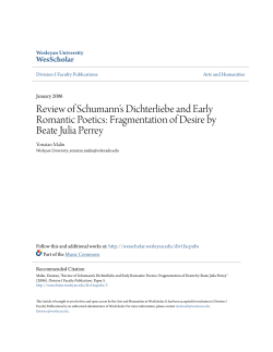 Review of Schumannâ•Žs Dichterliebe and Early Romantic Poetics
