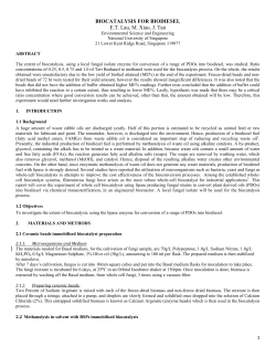 Biocatalysis for Biodiesel