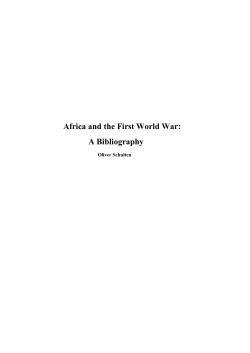 Bibliography of the African theatres of World War 1