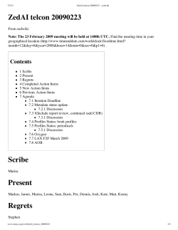 ZedAI telcon 20090223