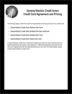 General Electric Credit Union Credit Card Agreement and Pricing