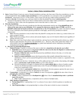 Federal Civil Procedure Outline