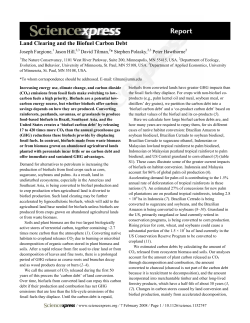 Land Clearing and the Biofuel Carbon Debt