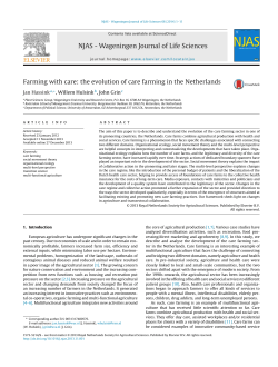 Farming with care: the evolution of care farming in the