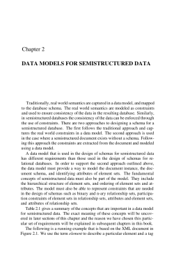 Chapter 2 DATA MODELS FOR SEMISTRUCTURED DATA