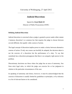 Judicial Discretions - Office of the Director of Public Prosecutions