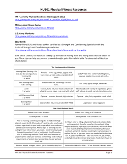 NU101 Physical Fitness Resources