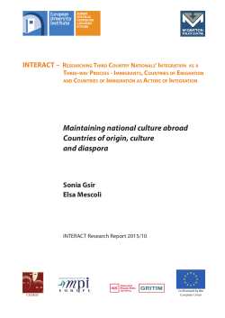Maintaining national culture abroad Countries of origin, culture and