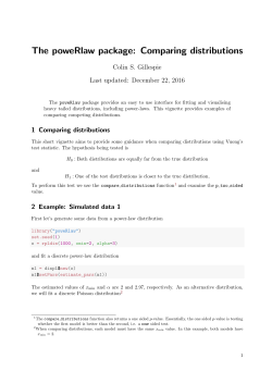 The poweRlaw package: Comparing distributions