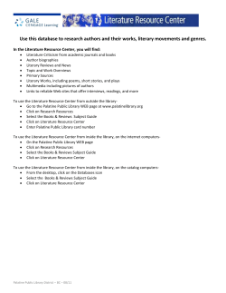 Literature Resource Center Guide