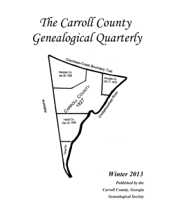 The Carroll County Genealogical Quarterly