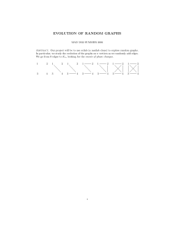 EVOLUTION OF RANDOM GRAPHS