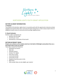 northern lights youth grant application