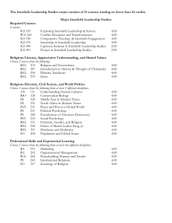 The Interfaith Leadership Studies major consists of 13 courses