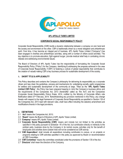 CSR Policy - APL Apollo