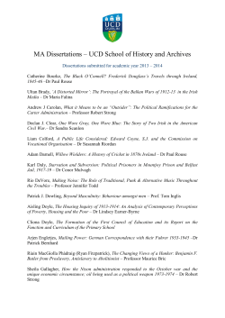 MA Dissertations &ndash; UCD School of History and Archives