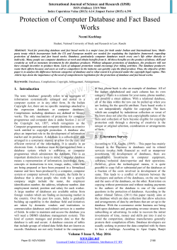Protection of Computer Database and Fact Based Works