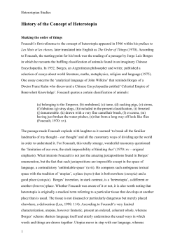 History of the Concept of Heterotopia