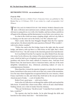 Robert Frost in 1916 - Dark Horse Magazine