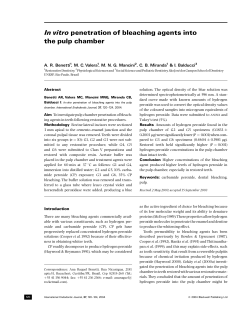 In vitro penetration of bleaching agents into the pulp chamber
