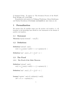 1 Formalization - RISC-Linz