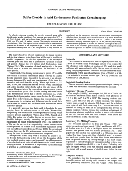 Sulfur Dioxide in Acid Environment Facilitates Corn Steeping