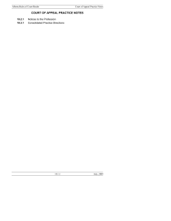 Court of Appeal Practice Notes