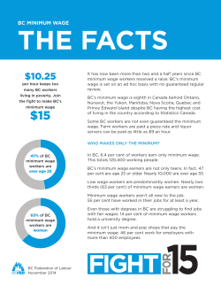 Fight for $15 Fact Sheet - BC Federation of Labour