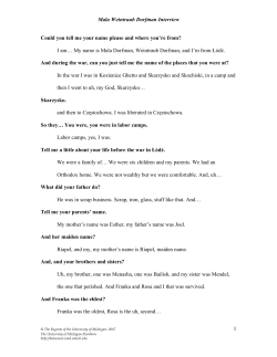 Could you tell me your name please and where you`re