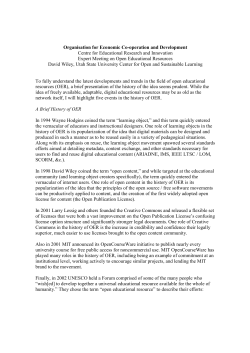 CERI - Closed expert meeting on Open Educational