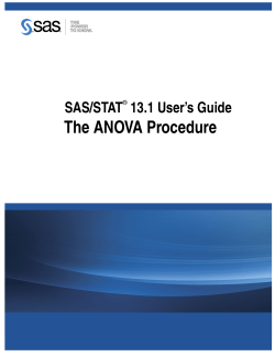 The ANOVA Procedure