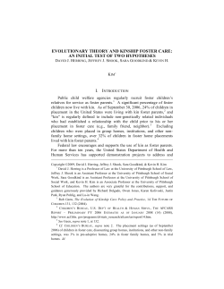 evolutionary theory and kinship foster care: an initial test of two