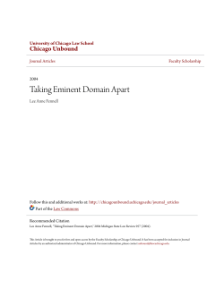 Taking Eminent Domain Apart - Chicago Unbound