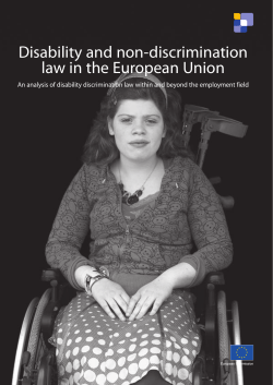 Disability and non-discrimination law in the European Union
