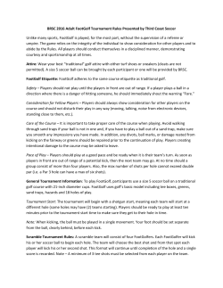 BRSC 2016 Adult FootGolf Tournament Rules