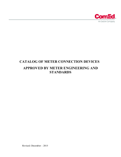 Catalog of Approved Meter Connection Devices