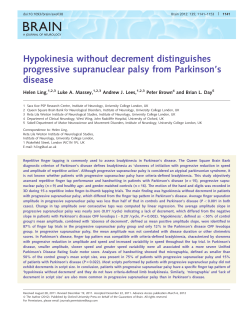 Hypokinesia without decrement distinguishes progressive