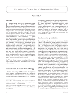 Mechanism and Epidemiology of Laboratory Animal