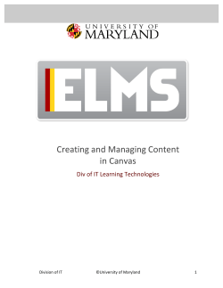 Creating and Managing Content in Canvas - Elms