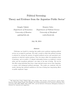 Political Screening: Theory and Evidence from the Argentine Public