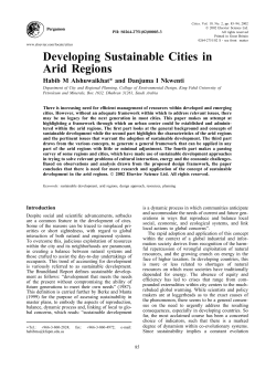 Developing Sustainable Cities in Arid Regions