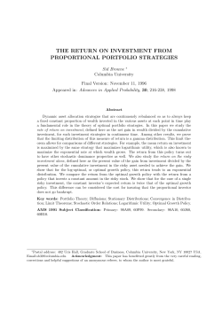 the return on investment from proportional portfolio strategies