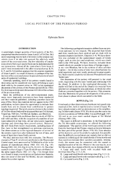 LOCAL POTTERY OF THE PERSIAN PERIOD Ephraim Stern