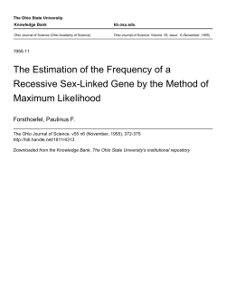 The Estimation of the Frequency of a Recessive Sex