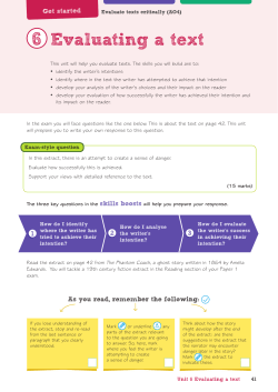 Evaluating a text - Pearson Schools and FE Colleges