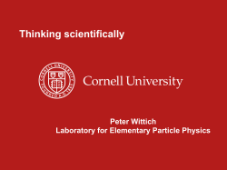 Thinking scientifically