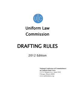 drafting rules - Uniform Law Commission