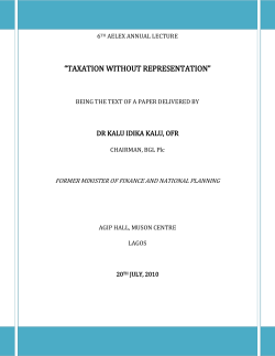 Taxation without Representation